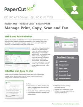 Education Flyer Cover, Papercut MF, Document Xcellence, Barre, ON, Ontario, Xerox, Agent, Dealer, Reseler